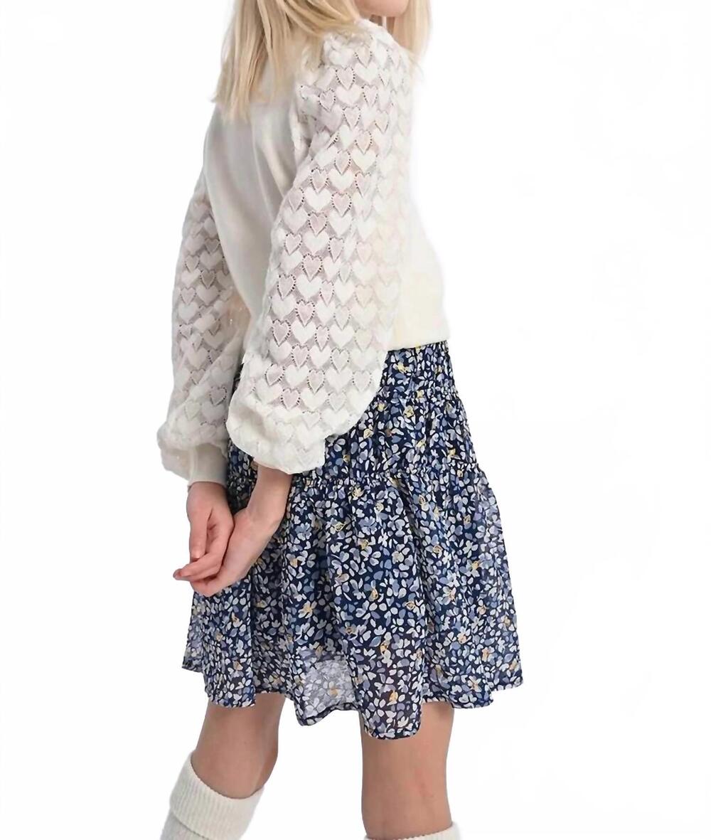 NEW MOLLY BRACKEN nora floral mini skirt in blue